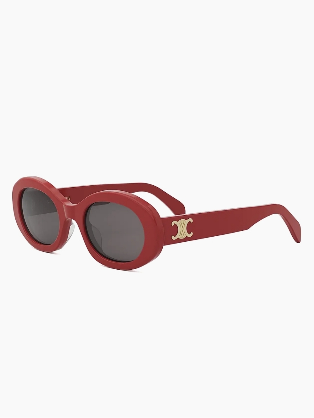 Celine Red Oval Sunglasses with Dark Lenses Shiney Red/Smoke - Picture 3 of 12